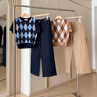 MM ARGYLE KNIT TOP