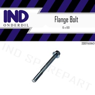Baut-Baud-Bolt Flange-Topi M6x60-6x60 K8-Kunci 8