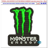 MONSTER ENERGY LOGO/BET EMBLEM EMBROIDERY PATCH A-A35
