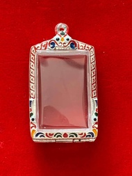 กรอบพระหลวงพ่อกวยใสรูปถ่ายปี61-66/58 (งานเงินผสม) ไม่ลอกไม่ดำ