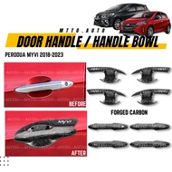 MTTO Perodua Myvi 2018-2023 Exterior Car Forged Carbon Door Handle / Handle Bowl Cover Accessories