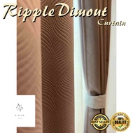 【2025 Hot 】Kain Langsir Bidang 59" Ripple Lines (Ultra Dim out) ️ Curtain Fabric Ripple Lines