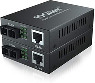 10Gtek 1.25G Gigabit MultiMode Fiber to Ethernet Media Converter, MMF Dual SC Fiber to Ethernet Copp