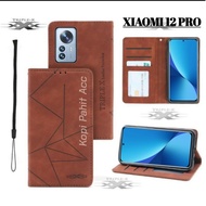 Xiomi 12 Pro Flip Case Wallet Leather Case Dompet Sarung Kulit Premium