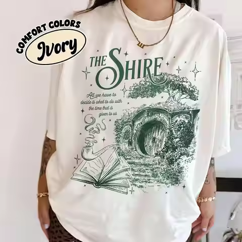 The Shire LOTR Comfort Unisex Tee For Fan Fantasy Book Lover Funny Second Breakfast Bookish Tee Funn