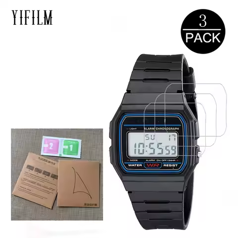 3Pcs Anti-shock Smartwatch LCD Guard Film For Casio Men's Classic F91W-1 W-217 F-105W Nano Explosion