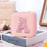 Mini Jewelry Storage Box Bridesmaid Gift Ideas Travel Jewelry Case Initial Letter with Name Birthday