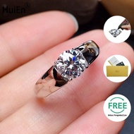 HuiEn Fashionable Men's Wedding Ring, 2 Carat Moissanite Stock
