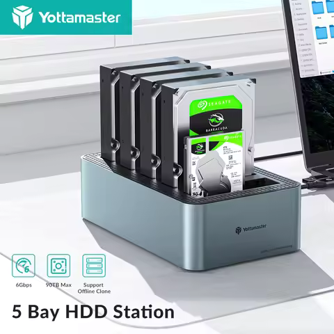 Yottamaster 5 Bay HDD Docking Station with Offline Clone SATA to USB3.0 2.5" 3.5'' SSD/HDD Hard Driv