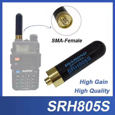 DIAMOND SRH805S SMA-F Female High Gain Dual Band Antenna For Baofeng UV-5R BF-888S 5RH Two Way Radio