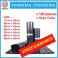 100pcs - Grey Colour Courier Bag / Beg Kurier Plastik / Parcel Plastic Bag / Packing Essentials