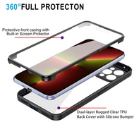 360 Full Protection Case For iphone 14 13 Pro Max Case 2 in 1 Double Side Shockproof Cover iphone14 