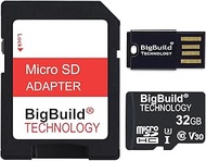 BigBuild Technology 32GB Ultra Fast 100MB/s U3 Micro SDHC Memory Card for NEXTBASE NBDVRS2RFCZ, KITV