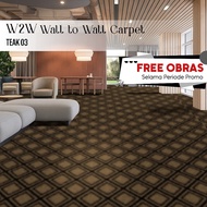 W2W Carpet Width 4m SKY RUG 1 x 4M (4M Width) Metered Carpet for Buildings, Office Carpet - TEAK 03