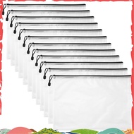 12PCS A3 Folder, Information Zipper Bag Plastic Wallet Mesh File Bag Zipper Bag Zipper Wallet erin7