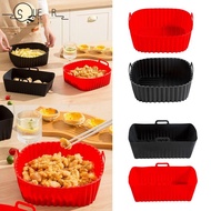 SUEREN Silicone Air Fryer Liners, with Handle Reusable Oven Liner, Air Fryer Accessories for 4-7 QT 