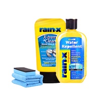 TAC15594 RAIN-X car window water repellent 207mlx1 and RAIN-X car window oil repellent 148mlx1 and car towel x2