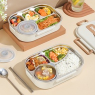 304 Stainless Steel Thermal Lunchbox With Spoon Chopstick Storage Bag Set Portable Kids Food Insulat