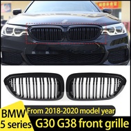 Double Slats Gloss Glossy Black Grills 2pcs G30 Grill Front Kidney Grille Front Bumper for 2018-2020