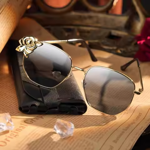 Navia Sunglasses Game Genshin Impact Cosplay Accessory Metal Sunglasses Free Glasses Box Cosplay Pro