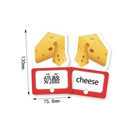 30 Pieces Double Sided Educational Flash Card Cognitive Flash Cards English Chinese Learning Cogniti