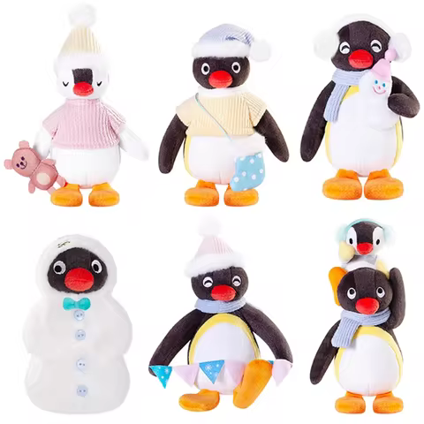 New Kawaii Cute Winter Pingu Pinga Penguin Plush Keychain Chains Kids Stuffed Toys Small Pandent For