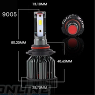 [2PCS in 1] Z8 Tricolor LED Car Headlight Leader 50W // 36W H1 H3 H4 H7 H8/H9/H11 9005 9006 (Switch 