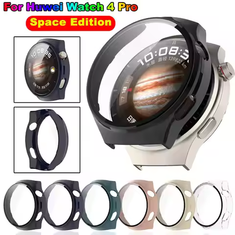 PC Case + Glass For Huawei Watch 4 Pro Space Edition Smart Watch Screen Protector Bumper Shell Huawe