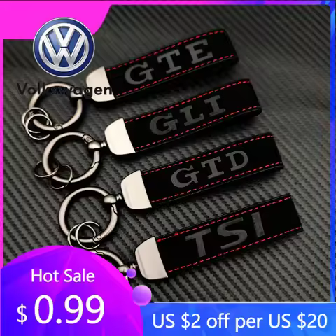 2026 Hot For Volkswagen VW Luxury Suede Leather Car Keychain For VW Golf 4 5 6 7 2 1 MK2 MK4 MK6 MK7
