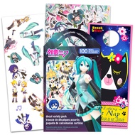 Hatsune Miku Decal Sticker Pack for Kids, Teens, Adults ~ 2 Pc Bundle with 100 Hatsune Miku Anime St