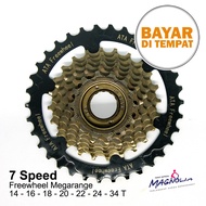 Sproket Sprocket 7 Speed Megarange Gear Tumpuk 14 - 34T Sepeda MTB Gunung RB