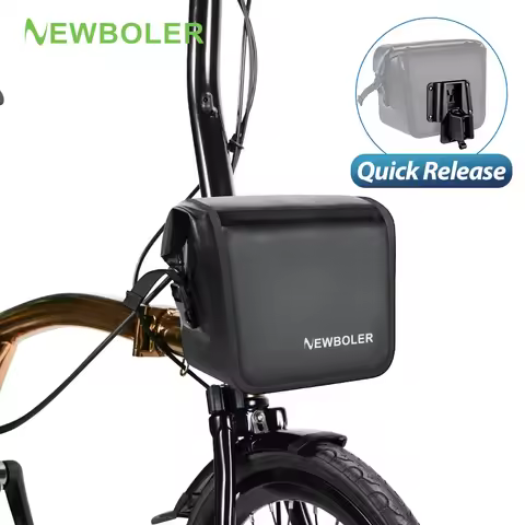 NEWBOLER Folding Bike Handlebar Bag PVC Multi-functional Brompton Bag Bike Front Bag Bike Basket Bag