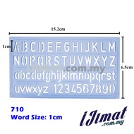 ABC Template Stencil Plate (1cm / 2cm/ 3cm/ 4cm) / Alphabet Stencil Ruler / Number Stencil Ruler / A