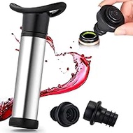 Wine Vacuum Pump Saver with 2 Wine Bottle Stoppers Sealer to Keep Wine Fresh for Bar, Restaurants, Kitchen Reusable Valve Air Tight Leak-Free Wine Bottle Stoppers with Exhaust Button