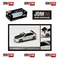 HONDA HOBBY JAPAN CIVIC EK TYPE R EK9 JDM STYLE CHAMPIONSHIP WHITE BLACK CAP DIECAST