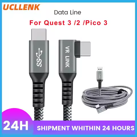 VR Link Cable 5M/6M/7M Cable Charging Line USB 3.0 Transfer Cable Pico 3 Type-C Adapter For Oculus Q