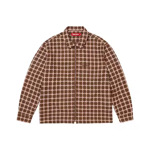Supreme FW25 WEEK5 Metallic Plaid Zip Up Shirt Unisex SUP-FW25-133