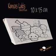 Kanvas Lukis Sketsa 10x15 Siap Pakai