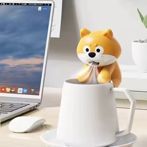 New Cartoon Cat Tongue Automatic Water Blower 3 Minutes Cooling Hot Water Tea Rice Dishes Coffee Min