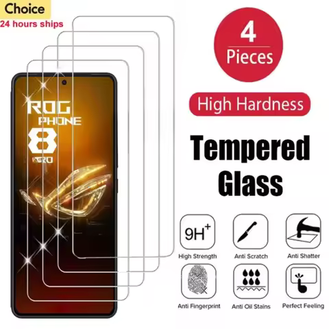4Pcs HD Tempered Glass for Asus ROG Phone 8 7 6 Pro 5 3 Strix 2 Zenfone 10 9 8 9H Protective Transpa