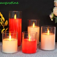 AUGUSTINE LED Flameless Candles Light, Romantic Acrylic Candles Lamp, Creative Flickering Simulation with 3D Flame Fake Tealight Birthday