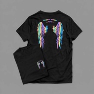Double h distro dream wings rainbow wings t-shirt men's t-shirt/ and short-sleevedWanita children's 