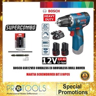 Bosch GSR12VEC Professional Cordless Drill/Driver - heavy duty - 1 year warranty foc makita 10pcs sc