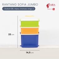 CJP Kiara - Rantang Plastik Sofia Susun 3 Locking system Ukuran Jumbo