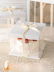 Transparent Birthday Cake Box Packaging Gift Gift Box Empty 8-Inch 6-Inch 8-Six-10 Snack Empty Box 4