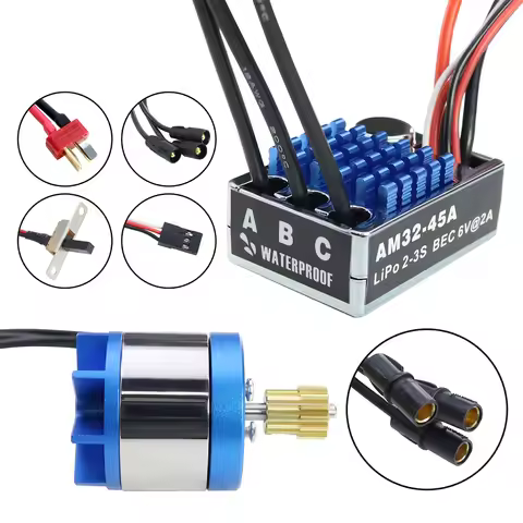 MN128 MN86 AM32 45A ESC 2830 2400KV Outrunner Brushless Motor T Plug Adjuster for 1/12 MN 128 RC Car