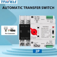 TAXNELE  สวิตช์สลับไฟอัตโนมัติ ATS 2P 63A 100A 125A โอนย้ายไฟสำรองอัตโนมัติ Dual Power Transfer Swit