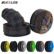 BUCKLOS Road Bike Handle Bar Tape EVA+PU Anti-slip Bartape Sweatproof Shock-absorber Wear-resistant Bar Taoe Black with 2*Plug