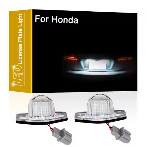 12V LED License Number Plate Light Assembly For Honda JAZZ Odyssey Stream Insight Logo Crosstour CR-