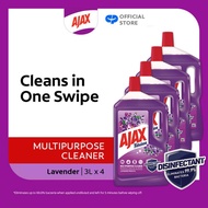 [Bundle of 4] Ajax Fabuloso Lavender Antibacterial Multi Purpose Floor Cleaner 3L Carton Deal